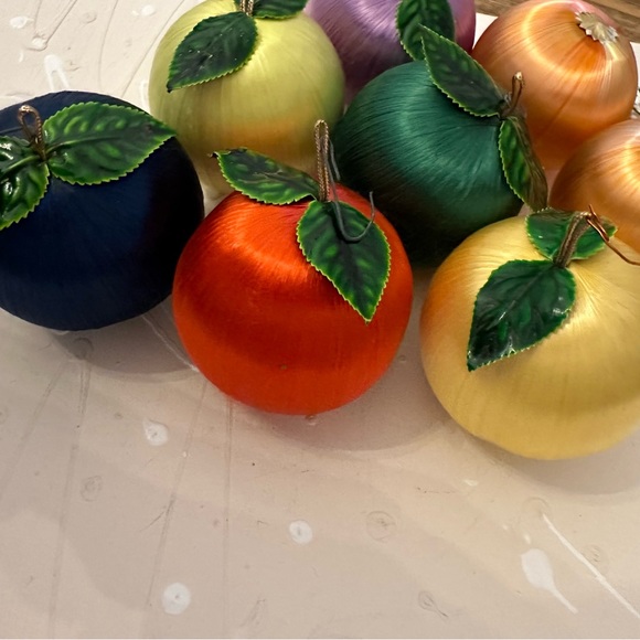 Large Satin Fruits Christmas Ornaments Vintage - Picture 7 of 16